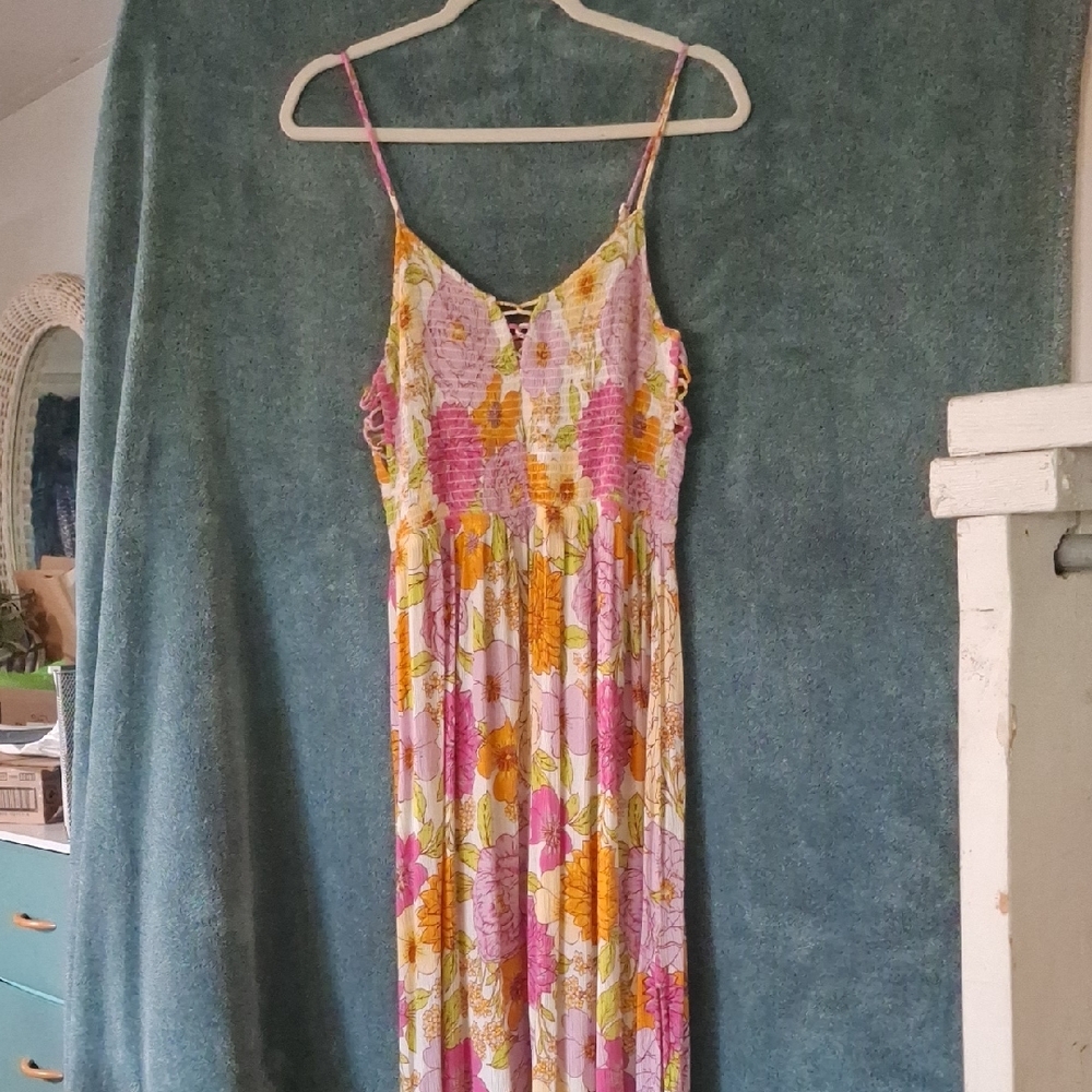 Derek Heart Floral Maxi Dress - Pink and Yellow